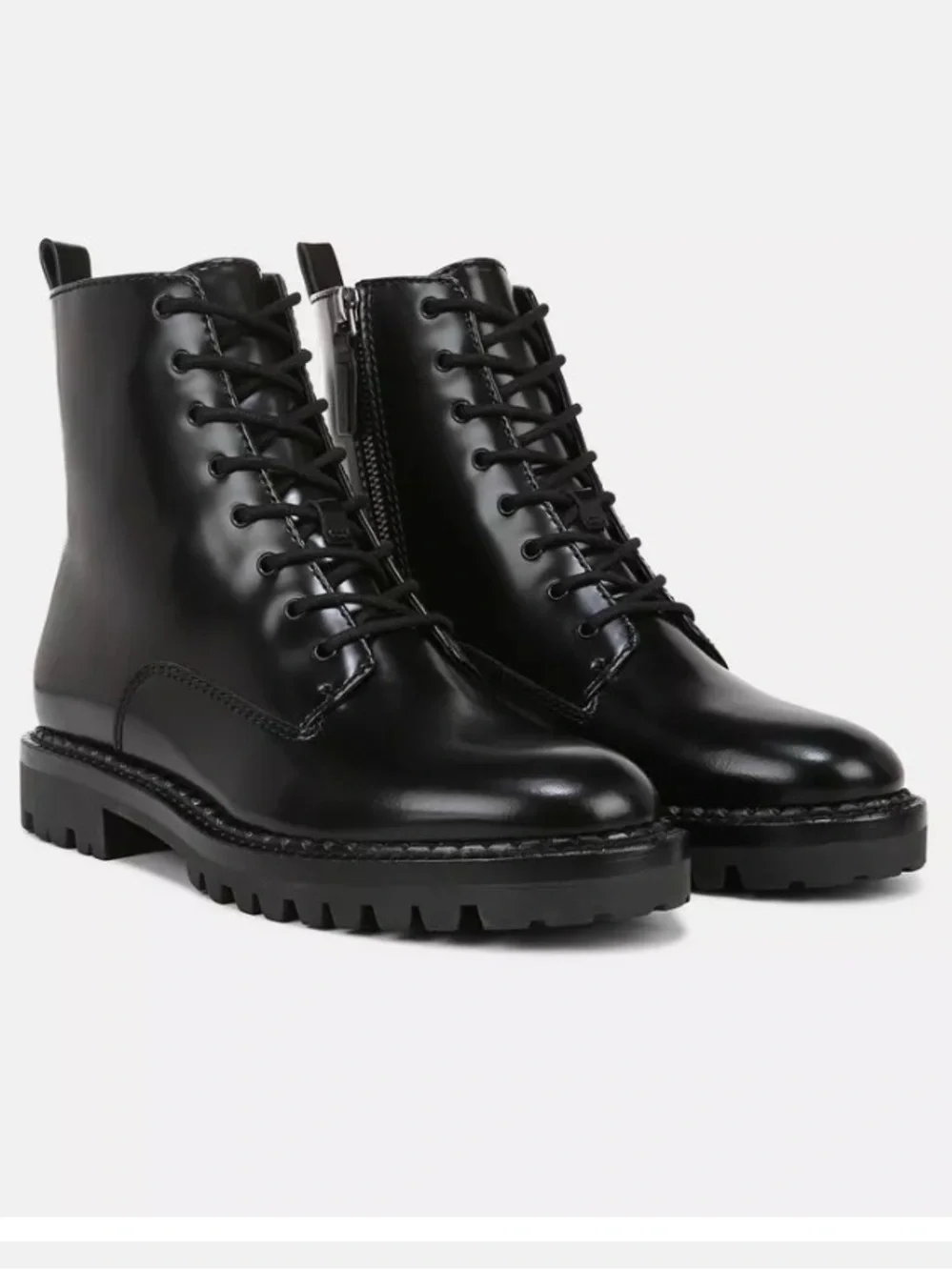 Vince Cabrera Lug Sole Leather Lace-Up Boots - Picture 1 of 11